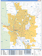 Colorado Springs  Wall Map Basic Style